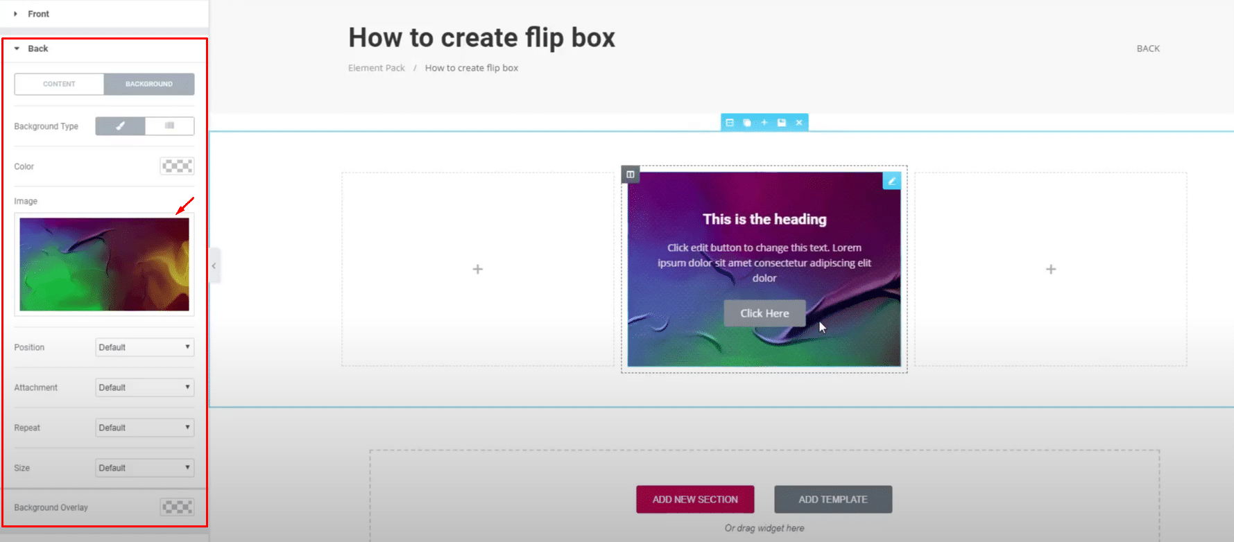 How to make a flip box using elementor Prime Slider